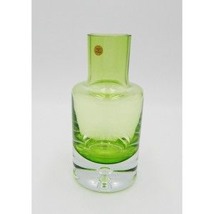 Krosno Poland Green Glass Tumble Up Carafe Controlled Bubble No Drinking Glass